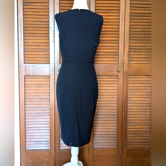 NWT Ann Taylor Factory Black Sleeveless V Neck Sheath Dress - Picture 4 of 6
